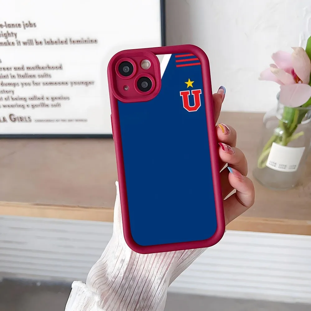 Chile University Logo Phone Case Simple Solid Color Matte Silicone For IPhone 15 14 13 12 11 Pro Max Plus Soft Couple