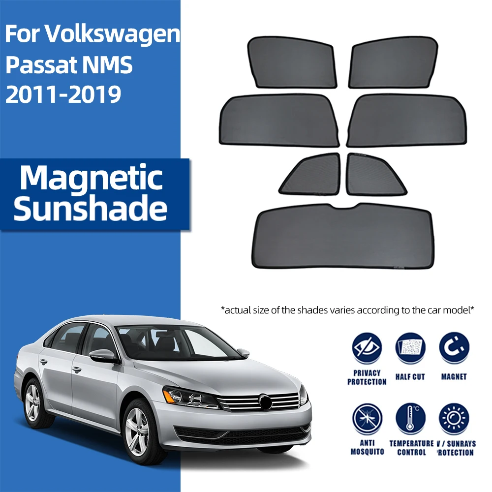 For Volkswagen VW PASSAT A32 NMS 2012-2019 Magnetic Car Sunshade Visor Front Windshield Curtain Rear Side Baby Window Sun Shade