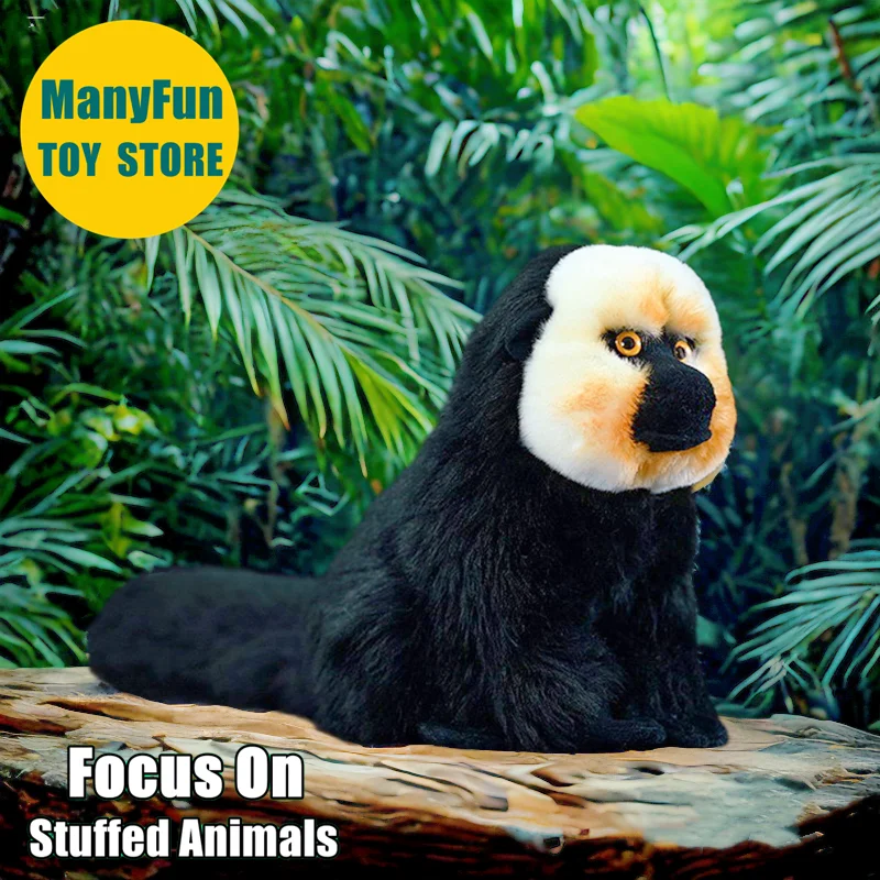 

Realistic Saki Monkey High Fidelity Pithecia Plushie Saki Plush Toy Lifelike White-faced Saki Monkey Stuffed Animal Doll Toy