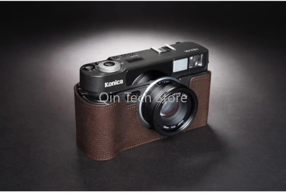 Echt leer koeienhuid cameratas Body Half Case voor Konica Hexar AF beschermhoes Shell Handwerk fotografieaccessoires