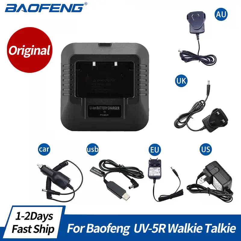 Baofeng-Walkie talkie UV-5R plus用バッテリー充電器,ラジオ,双方向ラジオ,USB,EU,us,uk,USB,DM-5R plus