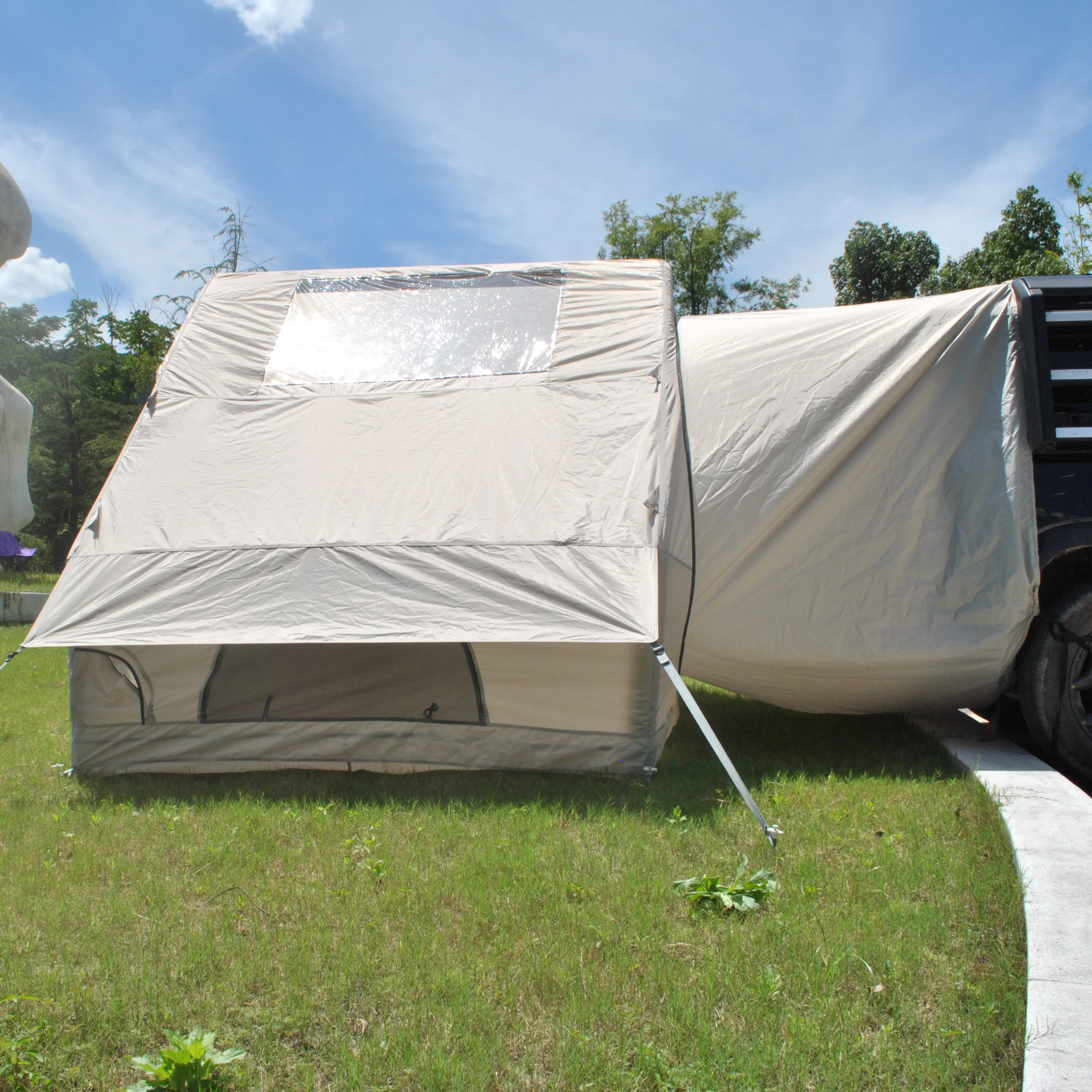 Inflatable Car Tent with Skylight, Blow up Car Rear Tent with Pump, Air Glamping 6.3 Square Meter Inflatable SUV Tailgate Tent 썸네일 6