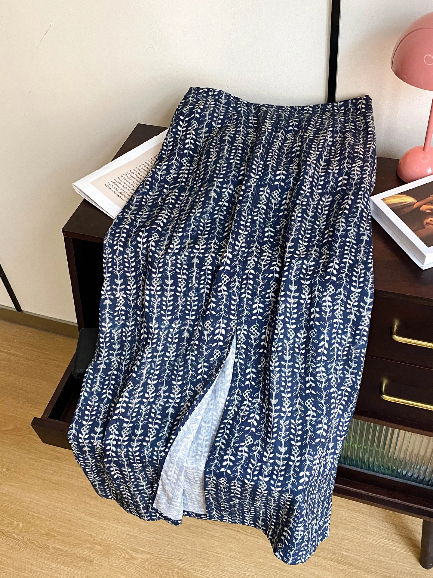 

Юбка Lin f в стиле ретро с цветочным принтом, женская юбка с высокой талией для похудения, хлопковая юбка с запахом вставками, летняя юбка для поездок на работу