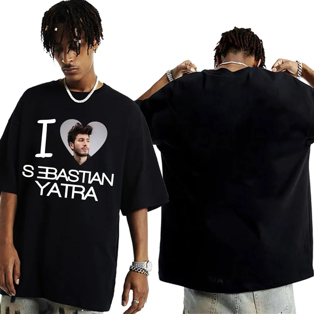 ICH Liebe Sebastian Yatra Album Merch T Shirts Männer Frauen Mode Hip Hop Übergroßen T-shirts Sommer Tops Crewneck T Shirt Streetwear