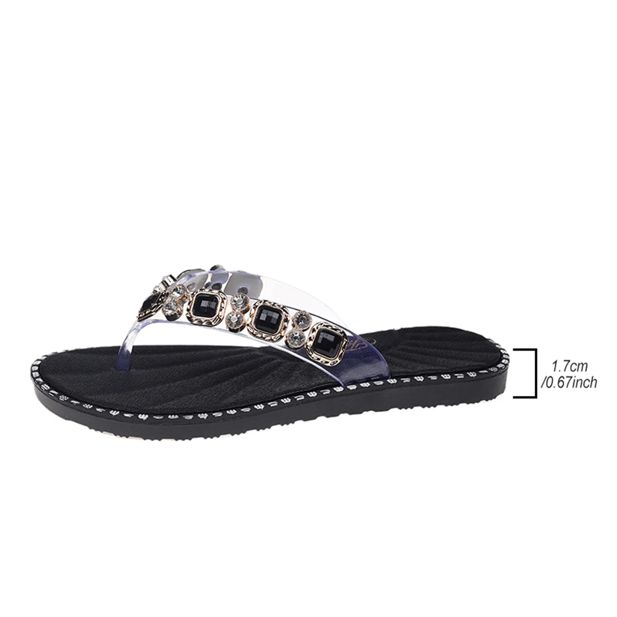 Shoes Woman Spring Summer 2024 Thong Flat Flip Flops Rhinestone Fashion Comfortable Opened Toe Luxury Sandals Women Designers