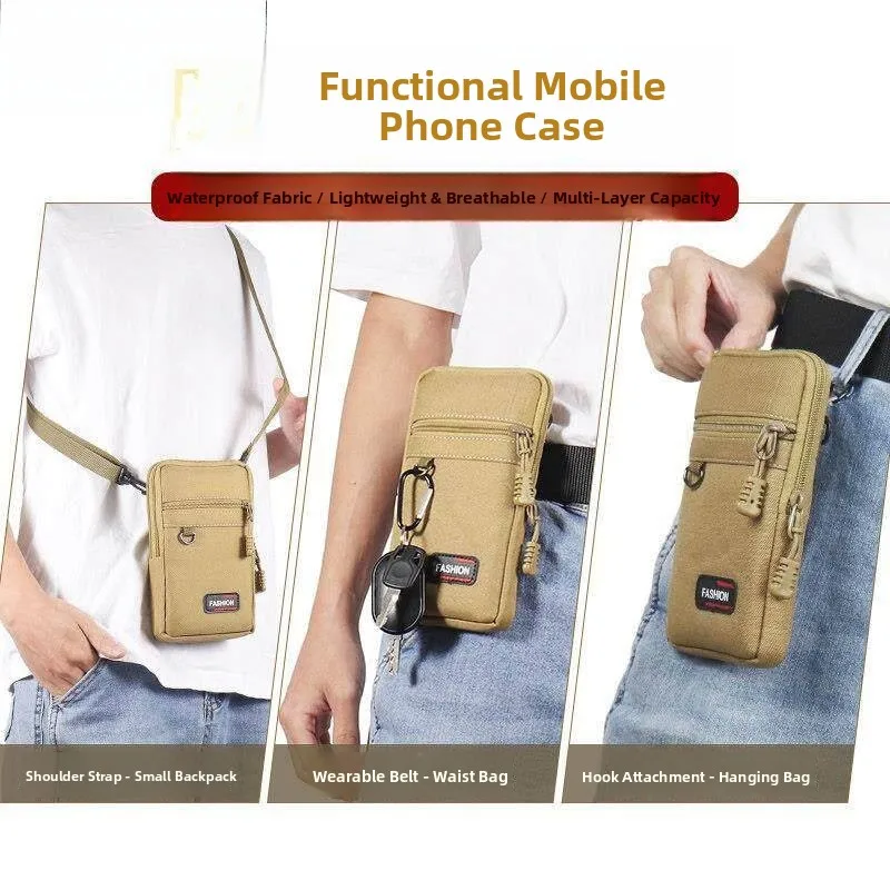 Oxford Cloth Running Waist Bag Men's Belted Phone Pouch Waterproof Anti-Theft Mobile Phone Waist Pack Youth Outdoor Functionnal