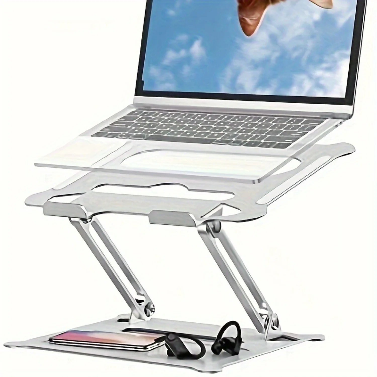 Laptop Stand, Portable Riser for 17.3inch Laptops, Adjustment for Desk, Holds Up to 17.6lbs Notebook