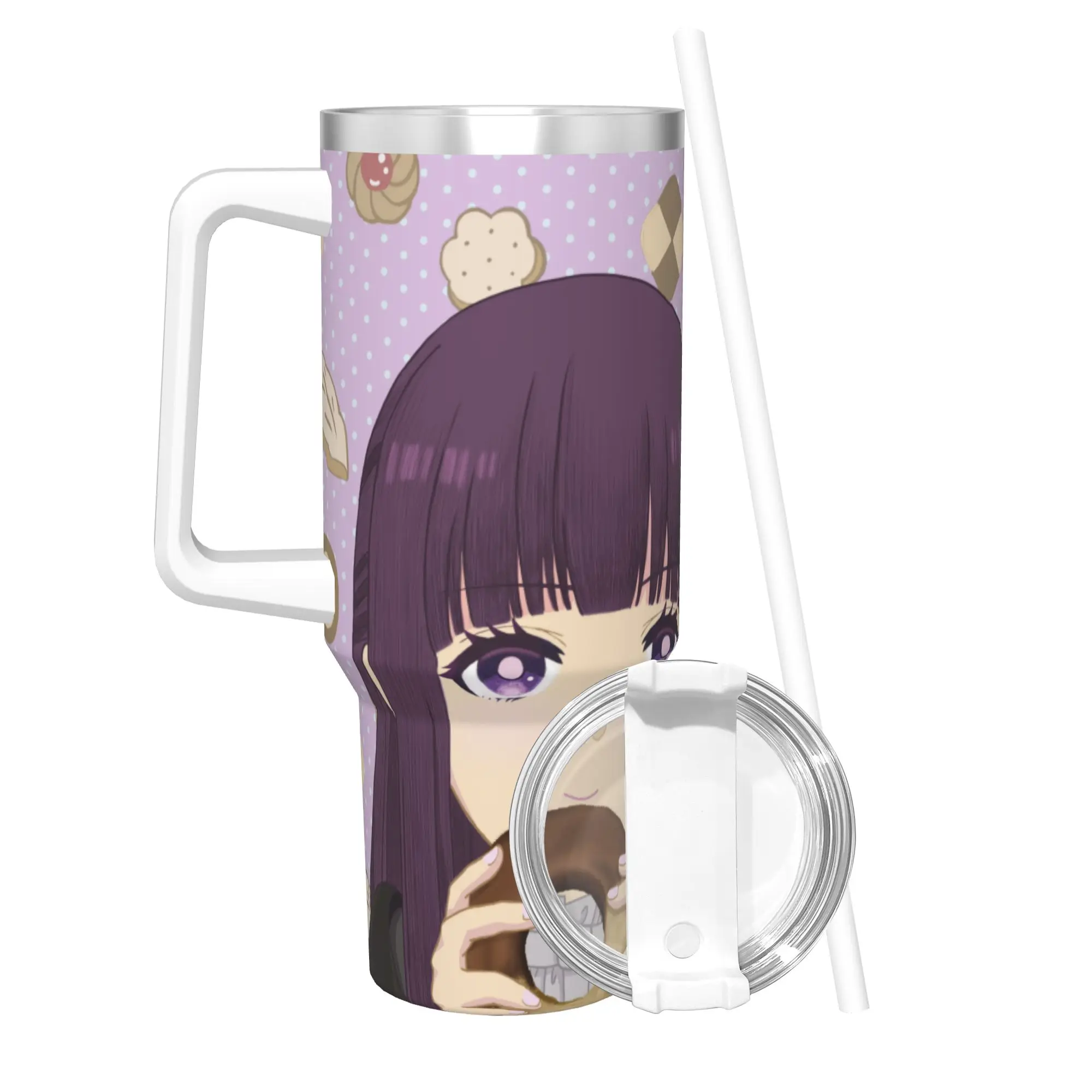40OZ Stainless Steel Tumbler Frierens Beyond Journey's End Anime Coffee Mug Heat Preservation Cold Drink Car Mugs Water Bottle