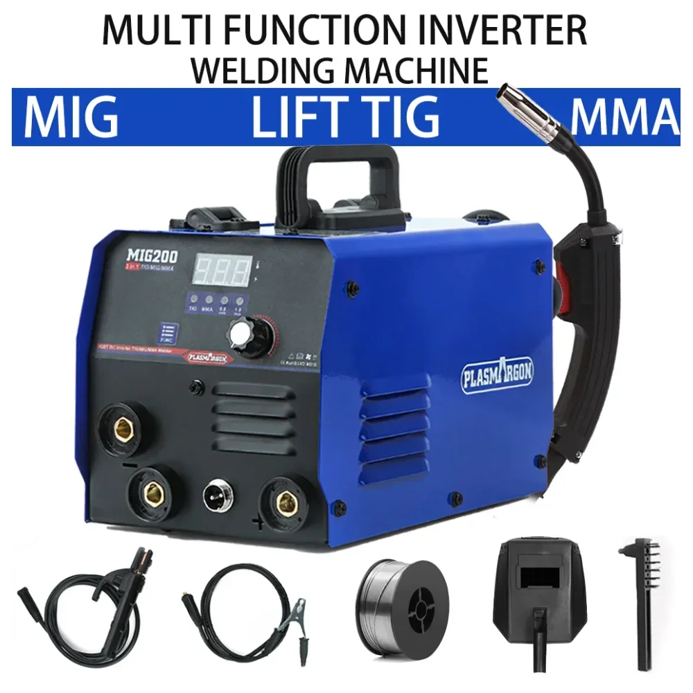 

Mig Welders semi-automatic gas free non gas welding machine 3-in-1 Mig MMA Lift Tig Arc Welder 220V household welding machine