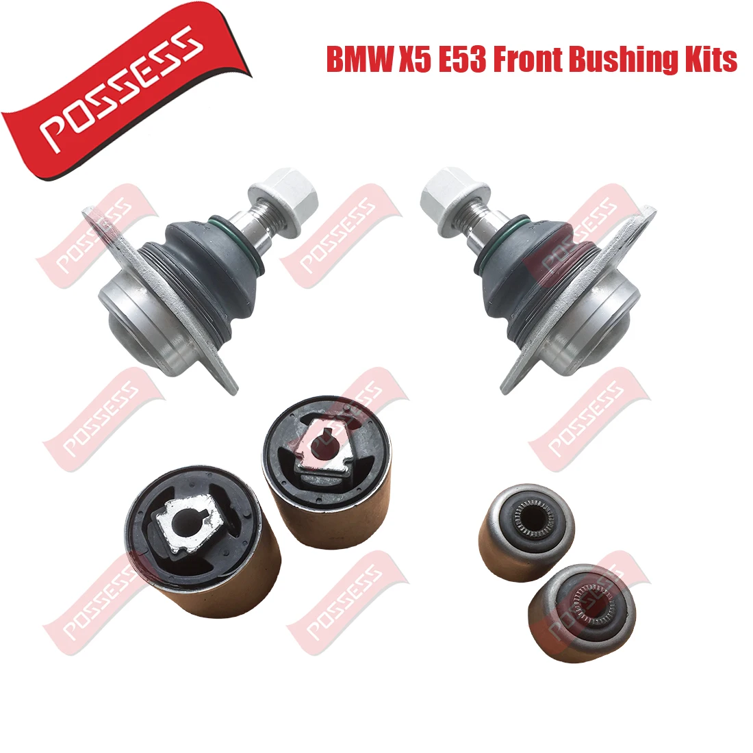 

6 Pieces Front Suspension Control Arm Bushing Ball Joint Kits For BMW X5 Series E53 3.0d 3.0i 4.4i 4.6is 4.8is 2000-2007