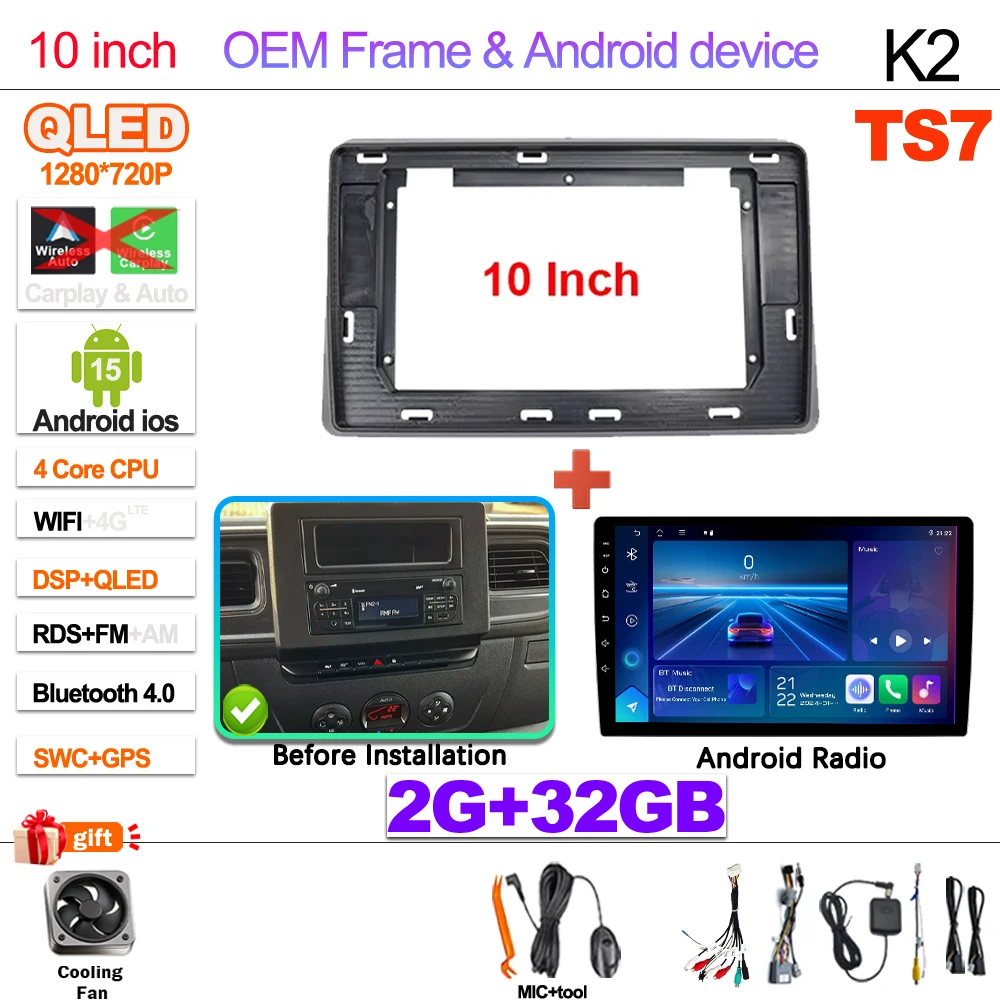 Android 16 autoradio Carplay Auto voor Renault Master 2019 2020 2021 2022 Navigatie DVD Videospeler DSP Stereo 360 Camera WIFI