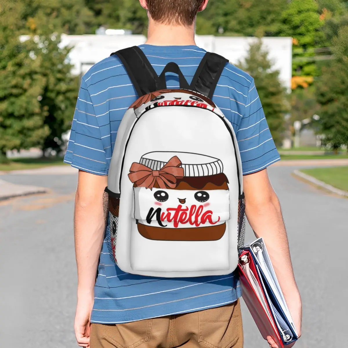 Chocolate Cream Nutella Backpack Student BookBag Kids School Bag Laptop Shoulder Bags for Men Women