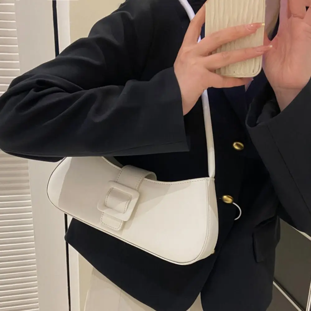 

PU Leather Underarm bag Women Large Capacity Minimalist Half-moon Tote Bag Armpit Pouch Korean Style Ladies Luxury Handbags