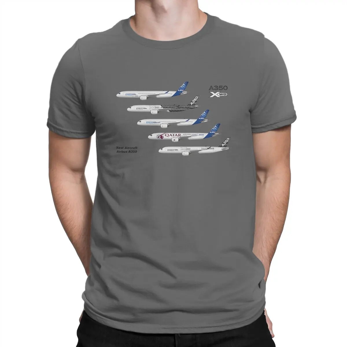 Airbus Newest TShirt for Men A350 Test Aircraft Fleet Round Collar Pure Cotton T Shirt Personalize Gift Clothes OutdoorWear