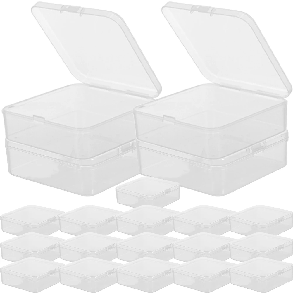 

20pcs Transparent Storage Boxes PP Material Small Containers for Jewelry Beads ganization Neat Desk Housekeeping