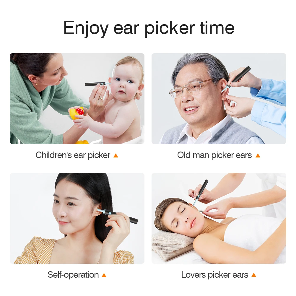 

Earwax Removal Tool Set Hd 360 Flexible Rotation Ear Cleaner Kit App Control Earwax Removal Kit for Adults