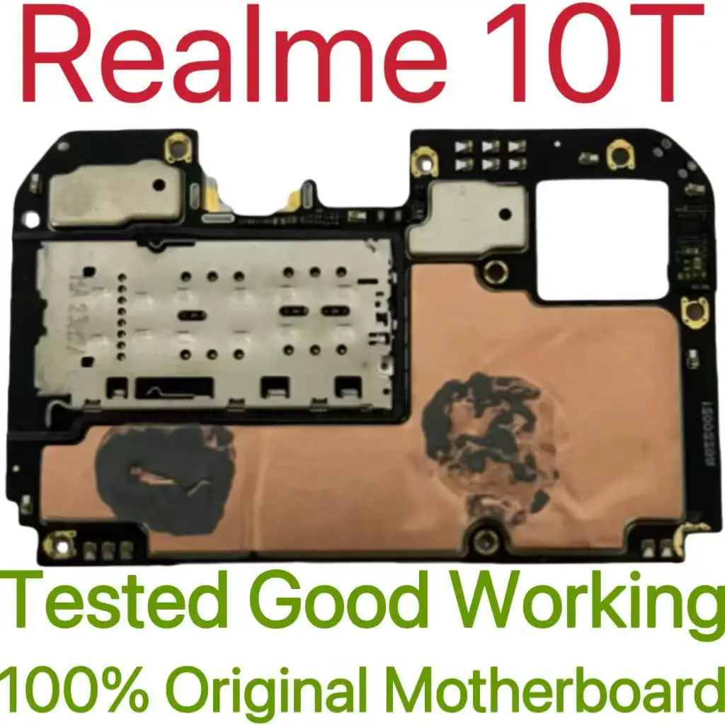 Original Unlocked Main Board For Realme 10T Mainboard Motherboard Unlocked With Chips Circuits Flex Cable