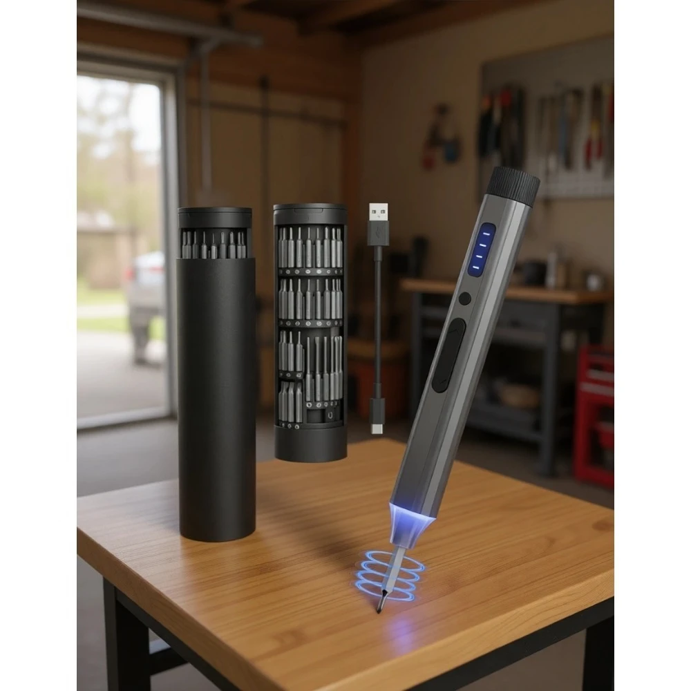 

67PC Mini Electric Screwdriver Kit, 62 S2 Bits, 4 Torque, 4 LED Lights, Magnetic Case, Electronics Repair