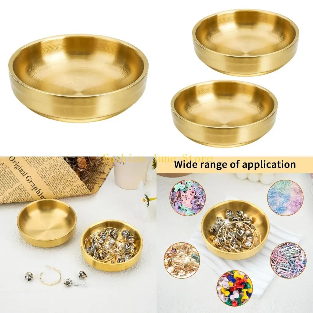 N5KA Metal Jewelry Organiser Box For Rings Earrings Necklace Stylish Storage Tray For Countertop Decoration And Small Items