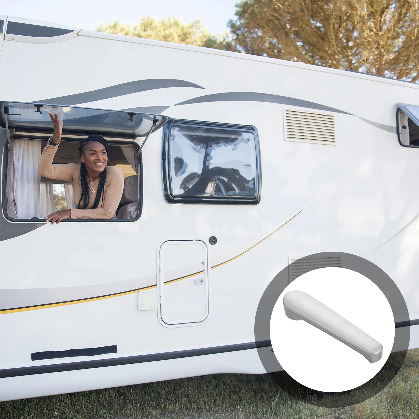

RV Bathroom Door Lock Durable Aluminum Secure Latching Mechanism Easy Install Trailer Camper Van Toilet Hardware