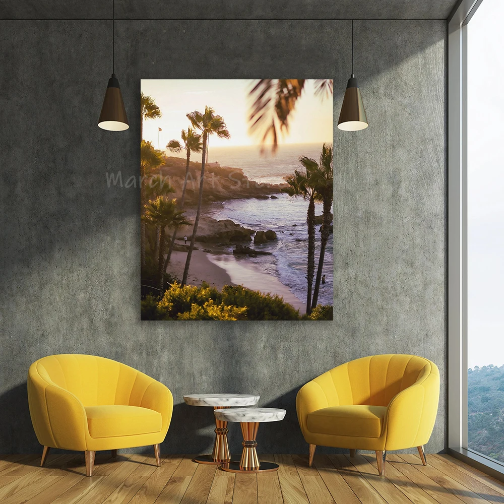 Laguna Beach Art Poster California Landscape Wall Art Canvas Painting Prints Beach Art Poster Room Gallery Home Wall Decor