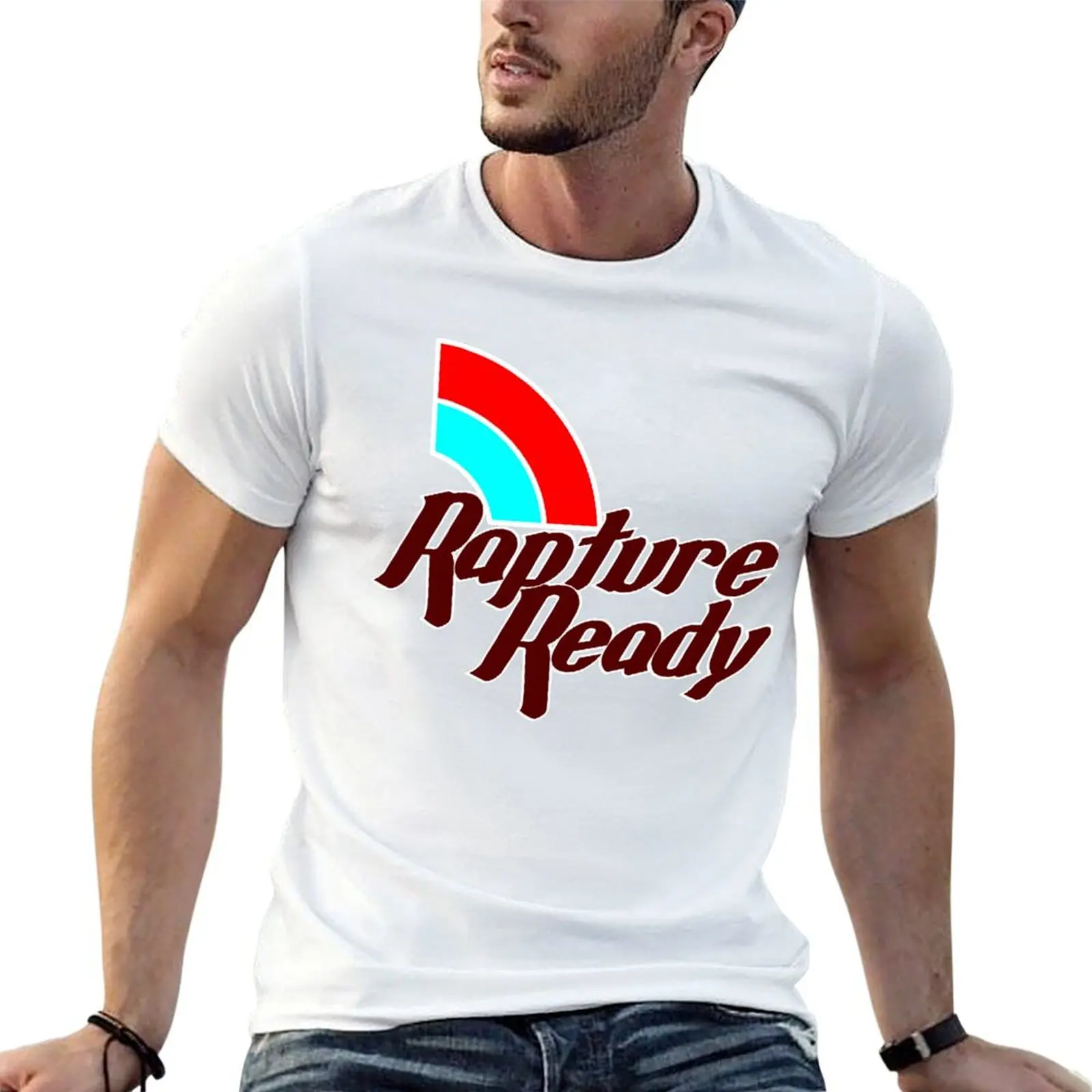 T-shirt décontracté à imprimé style rétro « Can't Before Too Prepared, Raptures Wise »