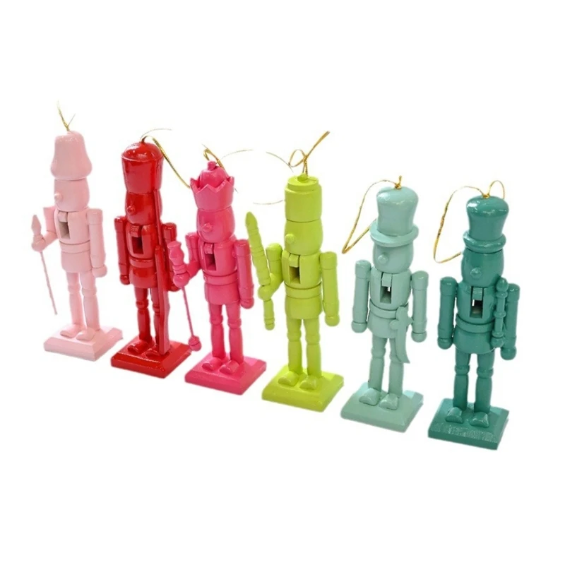 

6Pcs Christmas Ornament for Tree Decoration Miniature Nutcrackers Pendants