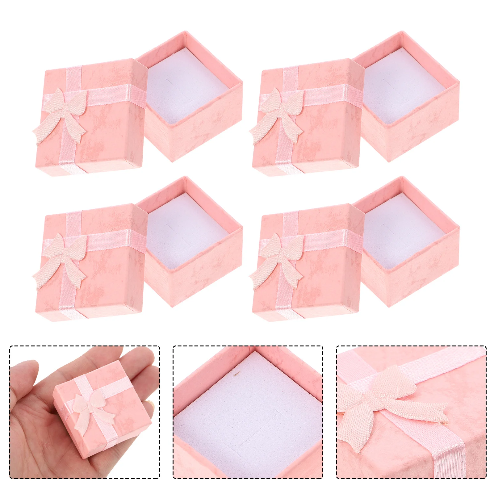 

16pcs Ring Jewelry Box For Women Case Storage Bins Ring Case Woman Vintage Wooden Earring Brooch Holder Wedding Gift