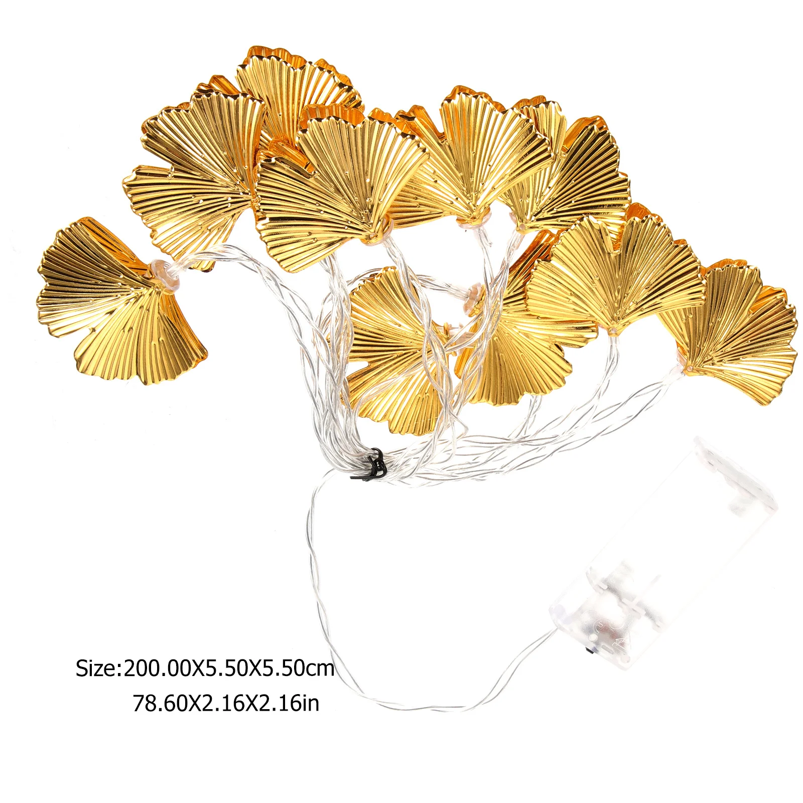 1 سلسلة من الذهب ورقة ليف قلادة سلسلة ضوء الإبداعية الدافئة LED مصباح مهرجان ديكور المنزل حفلة تخطيط الدعامة #5