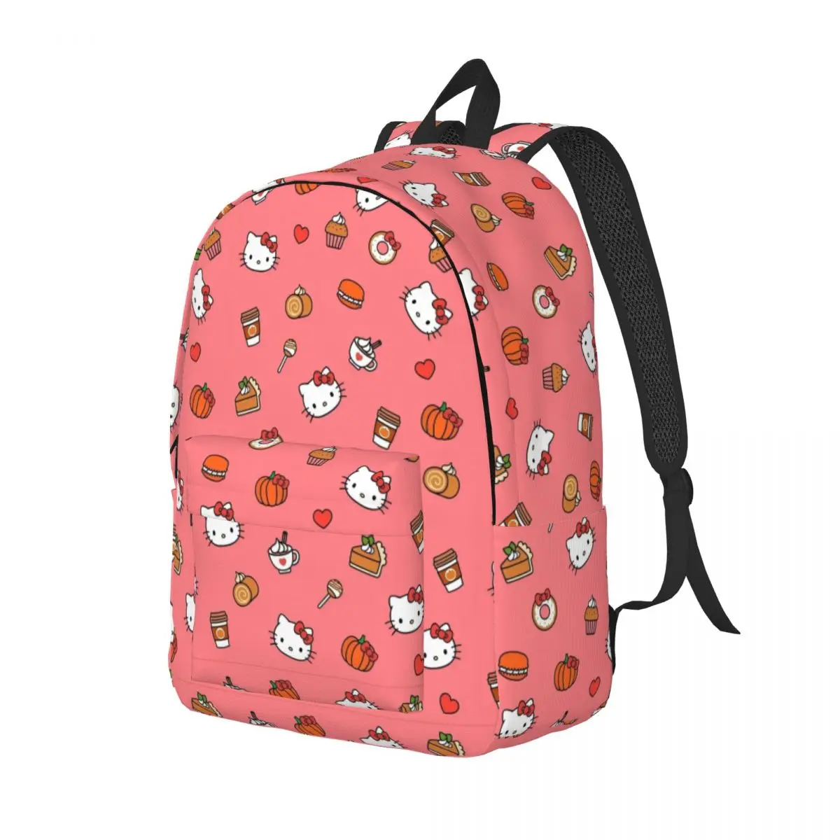 Mochila Hello Kitty para estudiantes de escuela primaria y secundaria, mochila con bonito gato, mochila deportiva de lona para hombres y mujeres