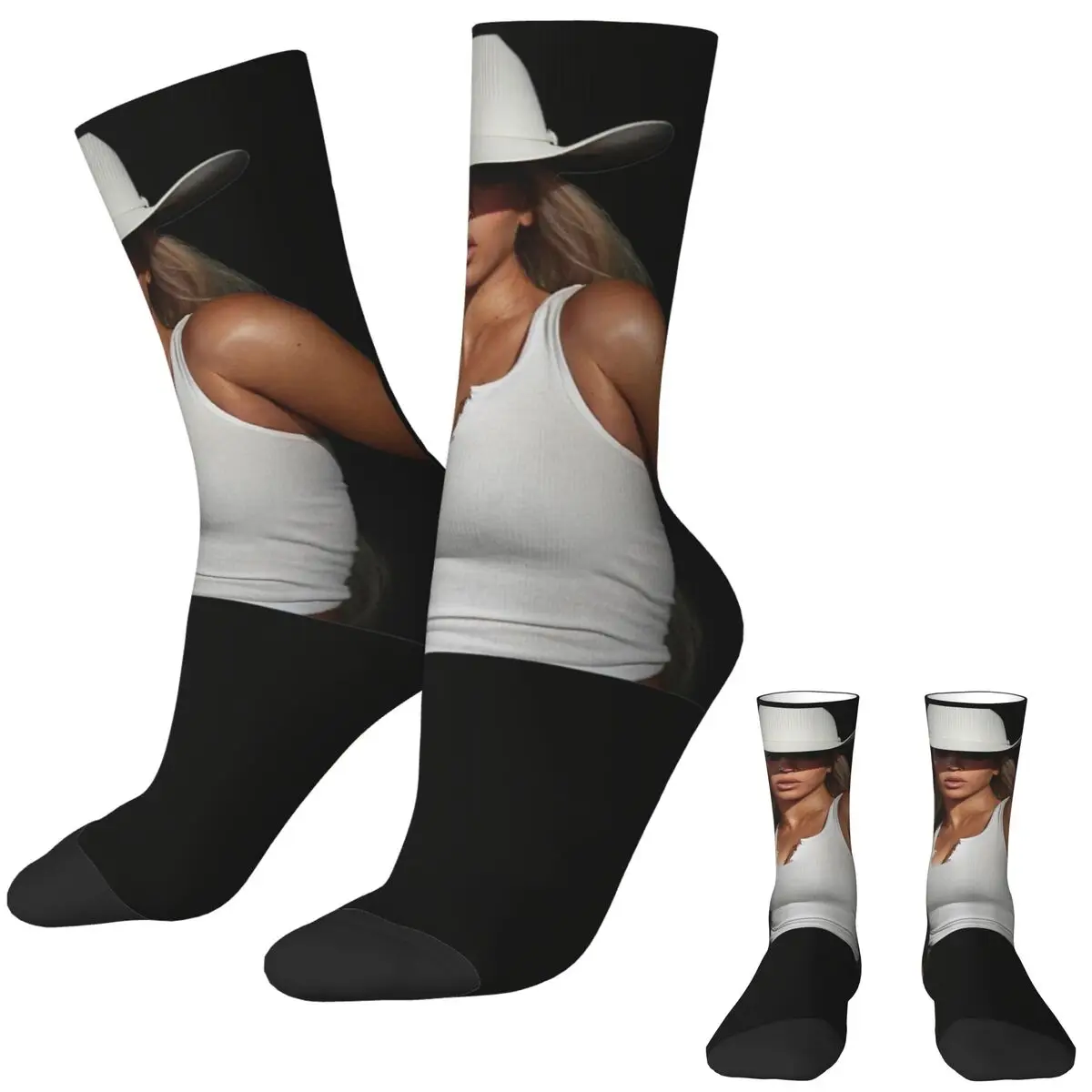 

Cowboy Carter Stockings Unisex Men Singer Y2K Cool Socks High Quality Pop Socks Winter Outdoor Non-Slip Socks Birthday Present