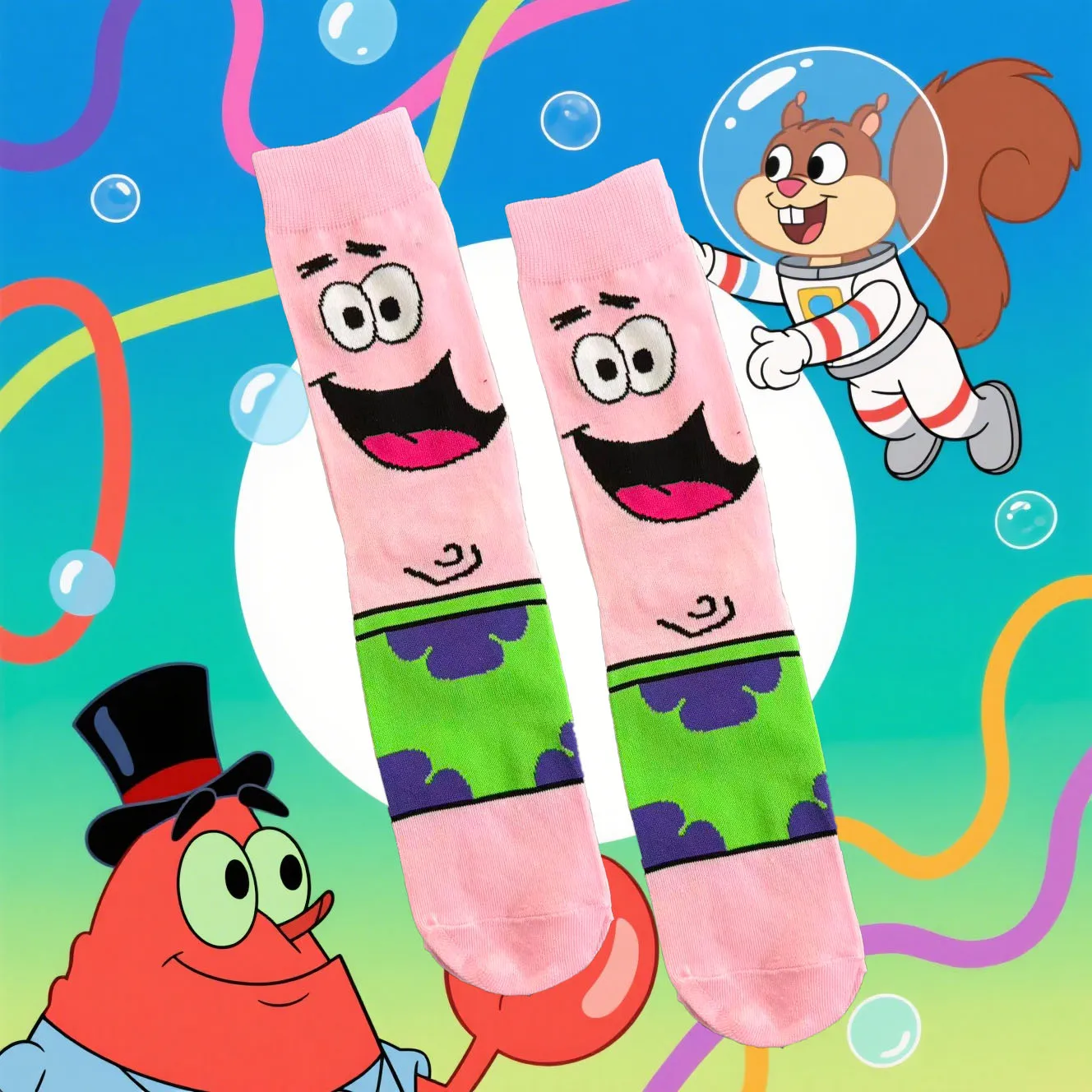 男性と女性用の漫画のかわいいニット太ももハイソックス1/5足