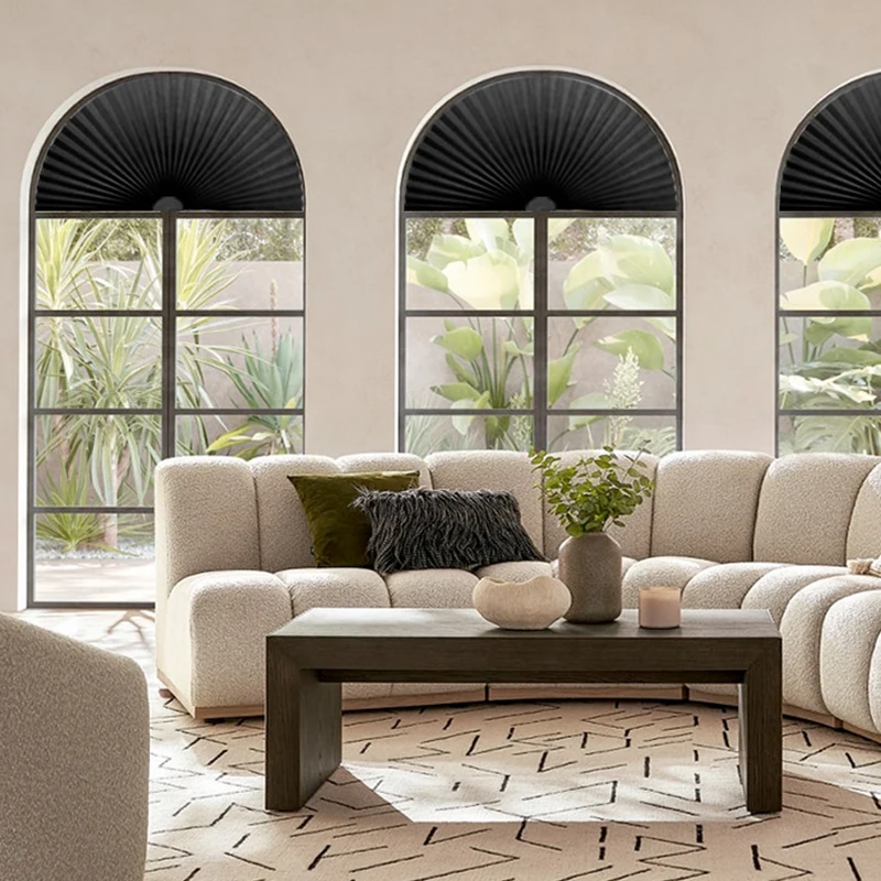 Persianas plisadas autoadhesivas simples, Arco no tejido, semisombreado, cortinas para ventana, dormitorio, sala de estar, decoración de balcón