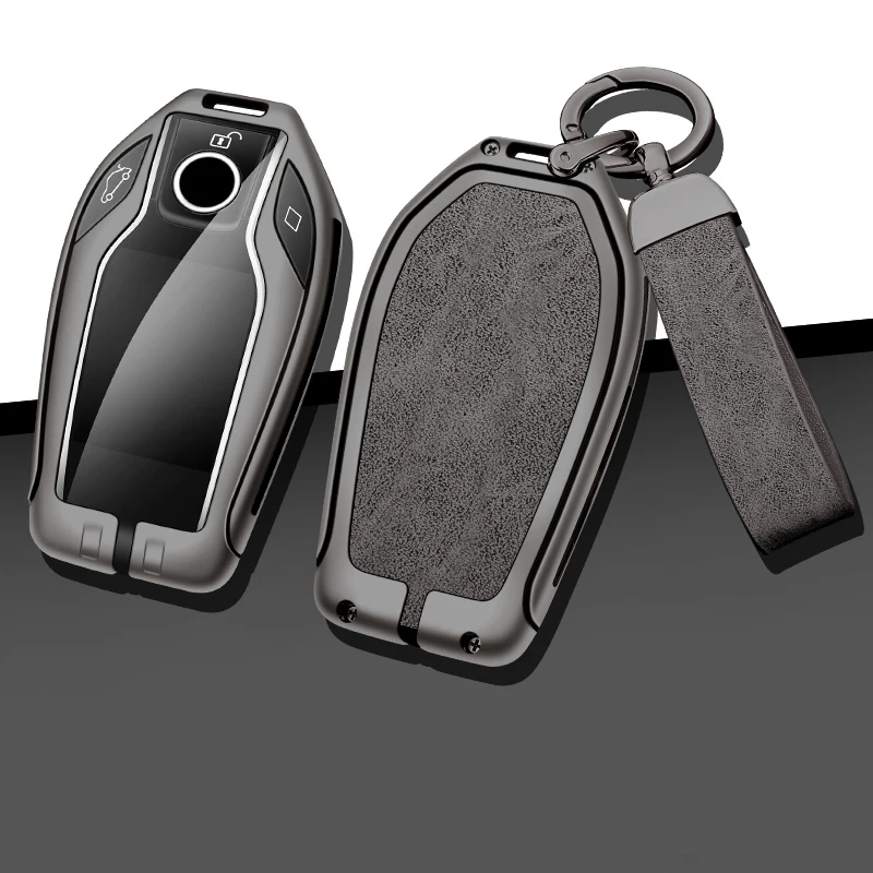 Metal Leather Car key case for BMW G05 X5 G30 G12 G11 G32 G31 5 7 Series I8 I12 I15 G01 X3 G02 G07 Smart Accessories LED Display