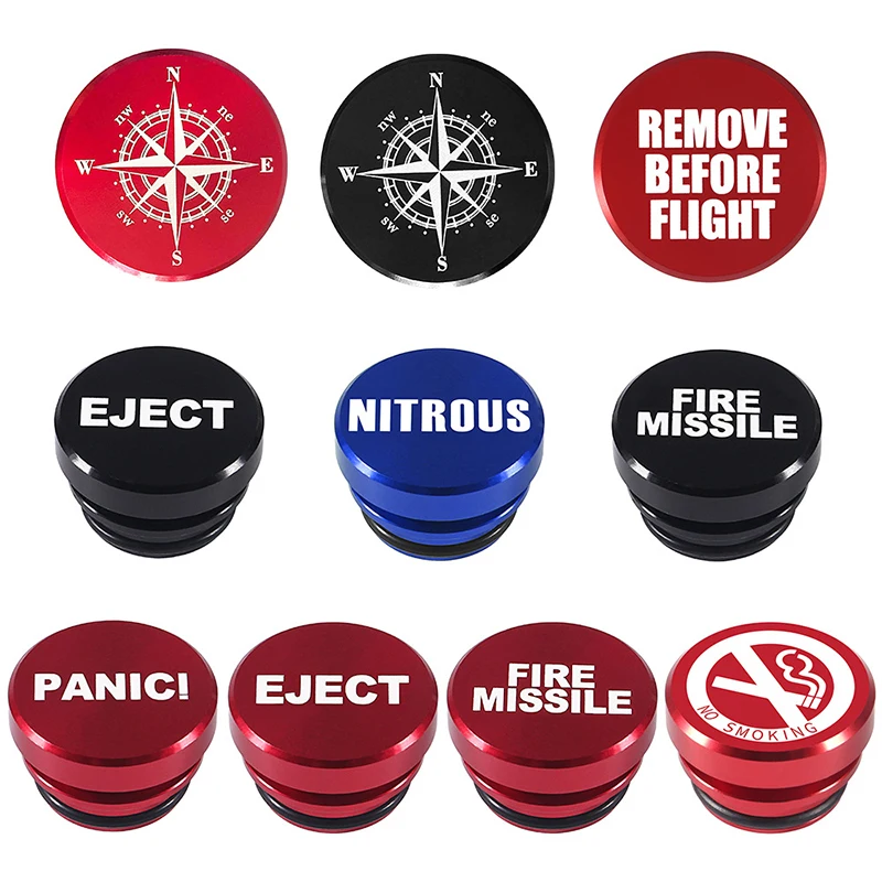 

Universal Fire Missile Eject Button Car Cigarette Lighter Cover Universal Aluminum Red Ignition Cap 12V Socket for most cars