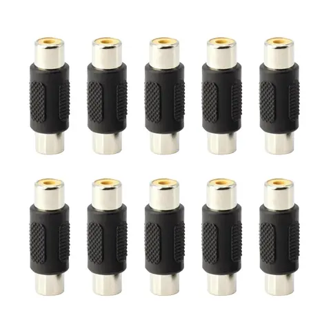 10 pièces/ensemble RCA femelle à femelle Jack connecteur coupleur adaptateur vidéo Audio rallonge cordon convertisseur de câble