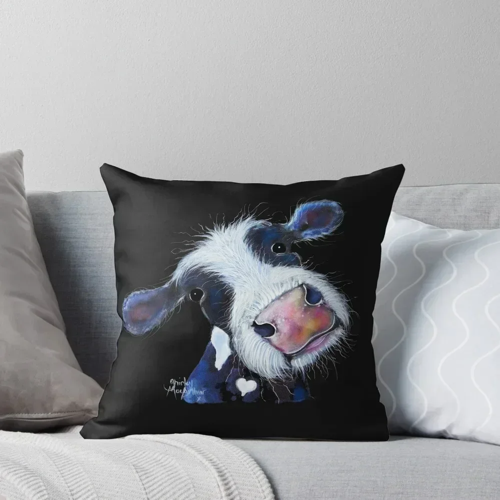 COW PRiNT ' NoSeY BERTHA BEETROOT ' BY SHiRLeY MacARTHuR Throw Pillow Sitting Cushion Pillow Case pillow