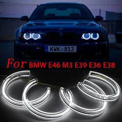 Crystal LED Angel Eyes For BMW E46 M3 E38 E39 E36 Xenon Headlight Tuning DTM Style Halo Rings DRL Daytime Light Retrofit 131mmx4