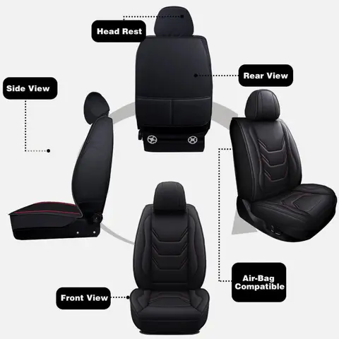 Car Seat Covers PU Leather Universal Sedan SUV For Honda Accord /Civic /CR-V Car Seats Covers Full Set 5-Seats Cushion Leather 10 best sales honda civic 2008 seat covers - №6