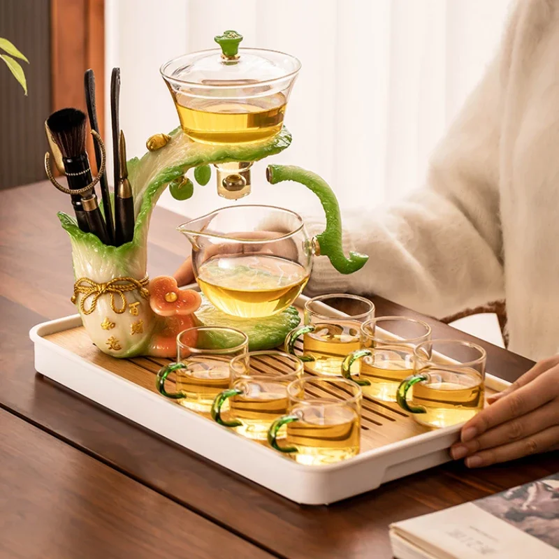 

Lazy Automatic Teaware Sets Creative Kung Fu Travel Glass Portable Teaware Sets Accessories Jogo De Xicaras Kichens Items WZ50TS