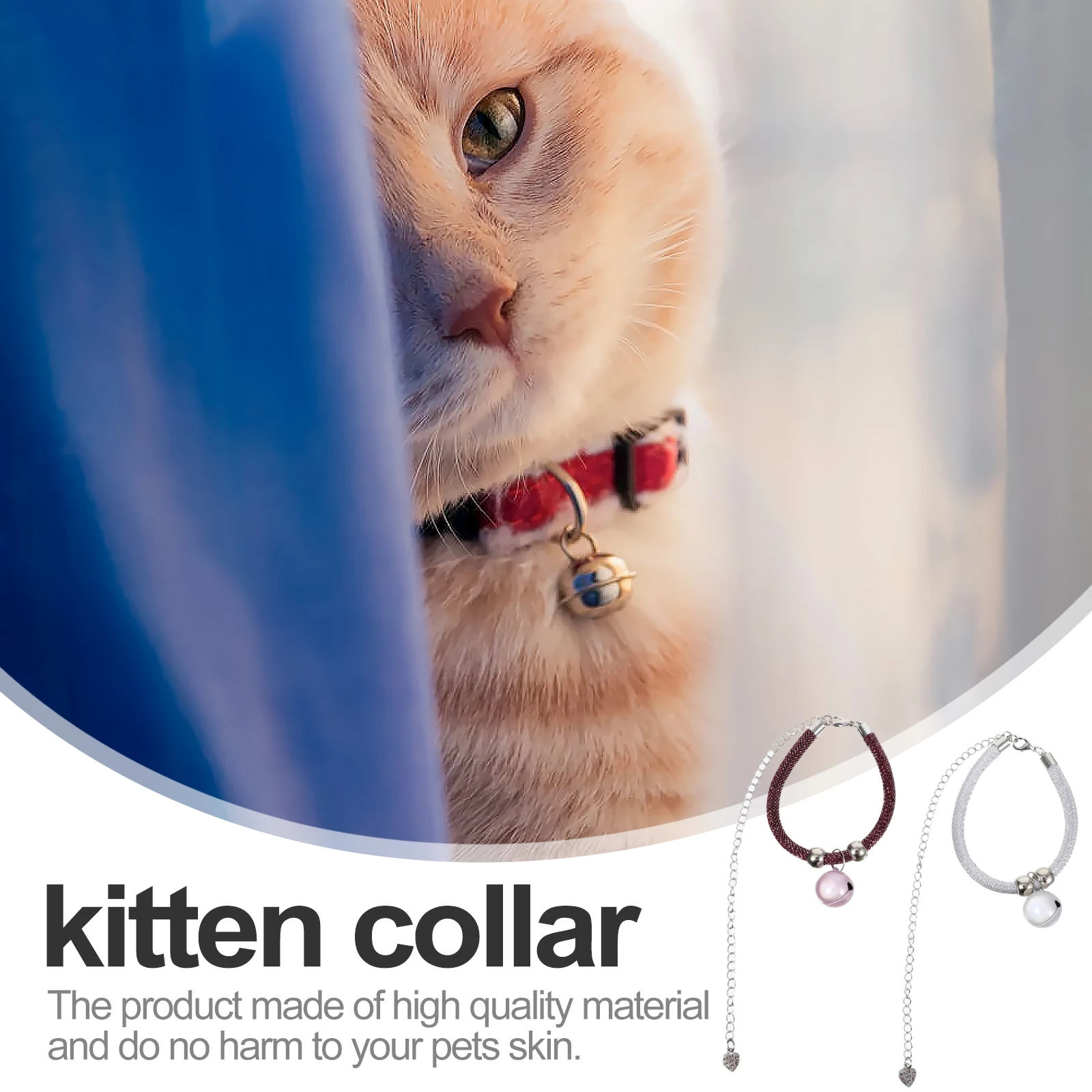 

2pcs Pet Collar Dog Puppy Cat Kitten Collars Metal Bells Decoration Stylish Christmas Birthday Adorable Accessories