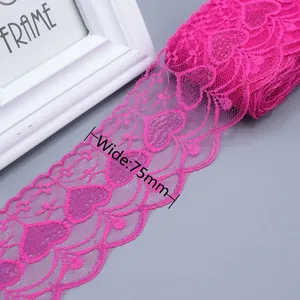 Fina fita brilhante para decoração, tecido de renda bordado, tecido para costurar vestido cortina, fita têxtil Home, artesanato de casamento DIY, 5 jardas, 10 jardas, 75mm 10 principais vendas pijama feminino colado - №4