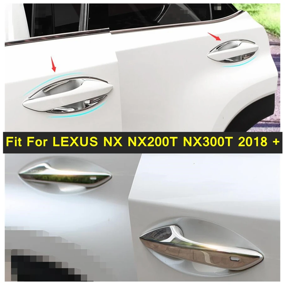 Auto Styling Outside Door Pull Handle Stickers Cover Trim Exterior Accessories Fit For LEXUS NX NX200T NX300T 2018 2019 ABS