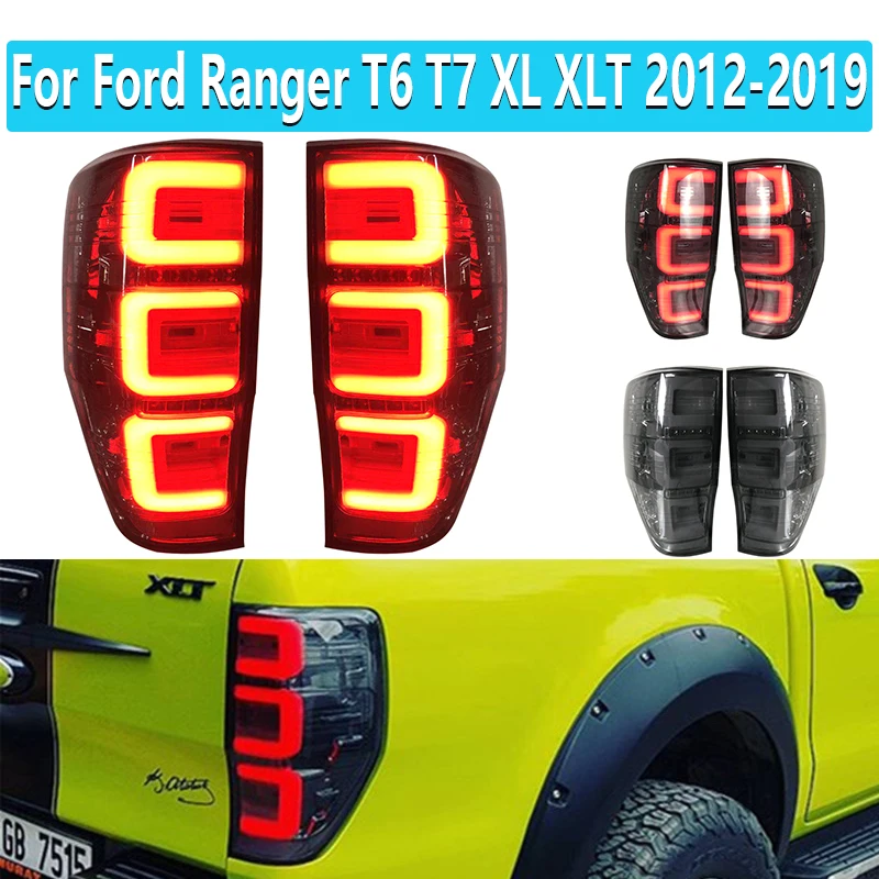 1 Pair Led Rear Lights Lamp For Ford Ranger T6 T7 XL XLT 2012-2019 Pickup Car Tail Lamps Led Turn Signal Brake Reverse Lighting