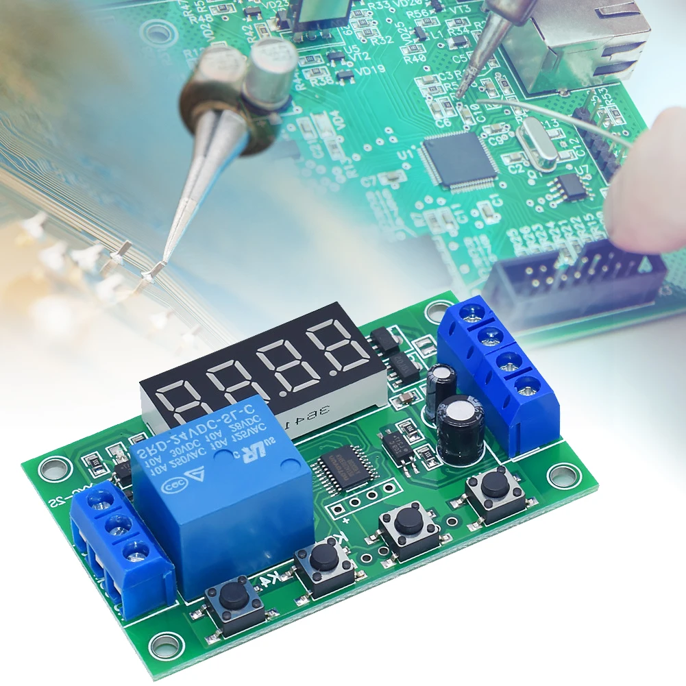 Modulo relè di ritardo DC5/12/24V Modulo relè programmabile Interruttore contatore di impulsi con display a LED Interruttore di controllo del tempo di ritardo