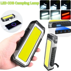 LED COB Camping Lamp Dimmable Work Lights USB Rechargeable Portable Lantern with Magnet LED Flashlight for Outdoor Accessories