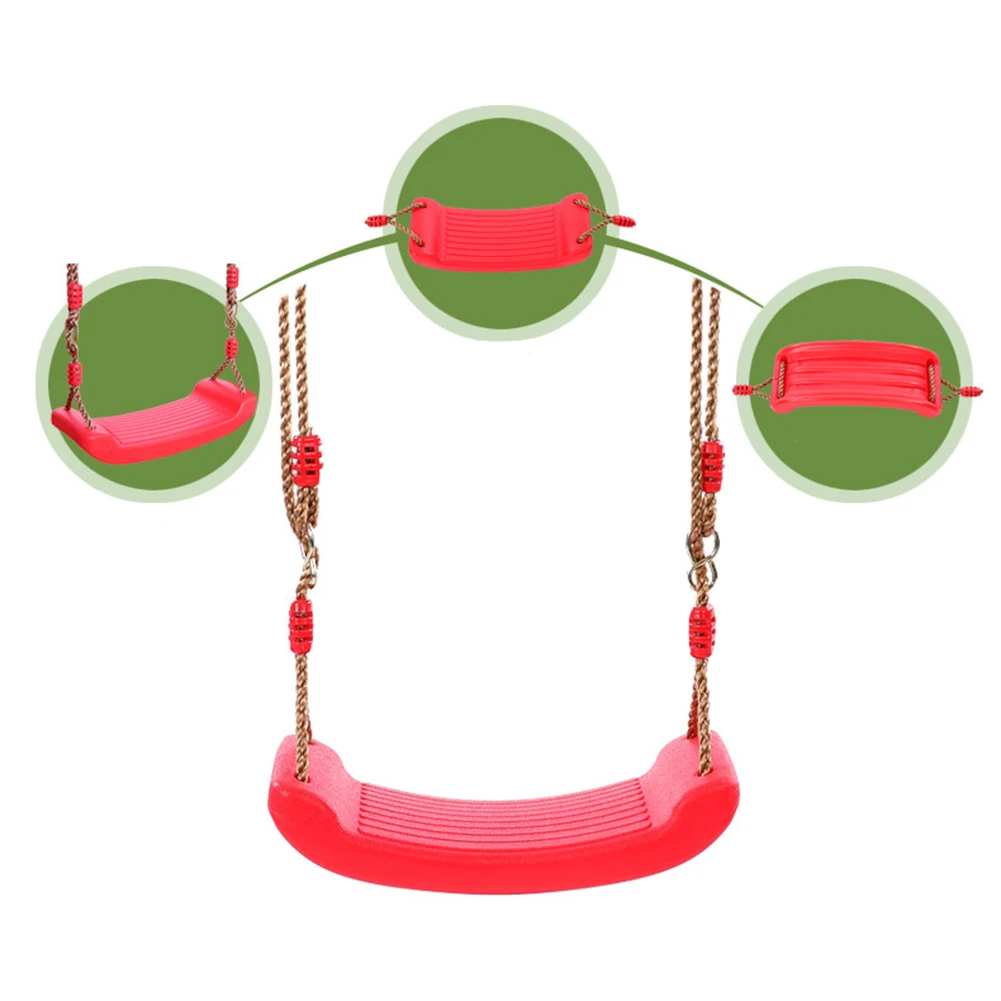 Hanging Seat Toys Height Adjustable Ropes Indoor Outdoor Toys Board Swing Chair Rainbow Curved Board Outdoor Garden Tree Swing