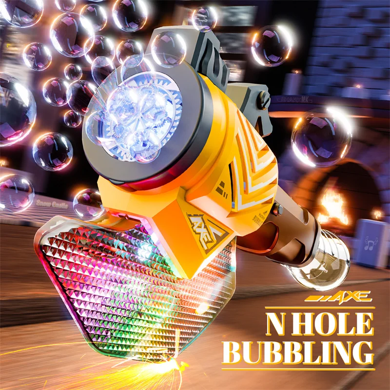 ขวานไฟฟ้า Bubble Stick มือถืออัตโนมัติสบู่ Bubble Machine Cool Light Bubble Gun ของเล่นกลางแจ้งเด็กของขวัญวันเกิด