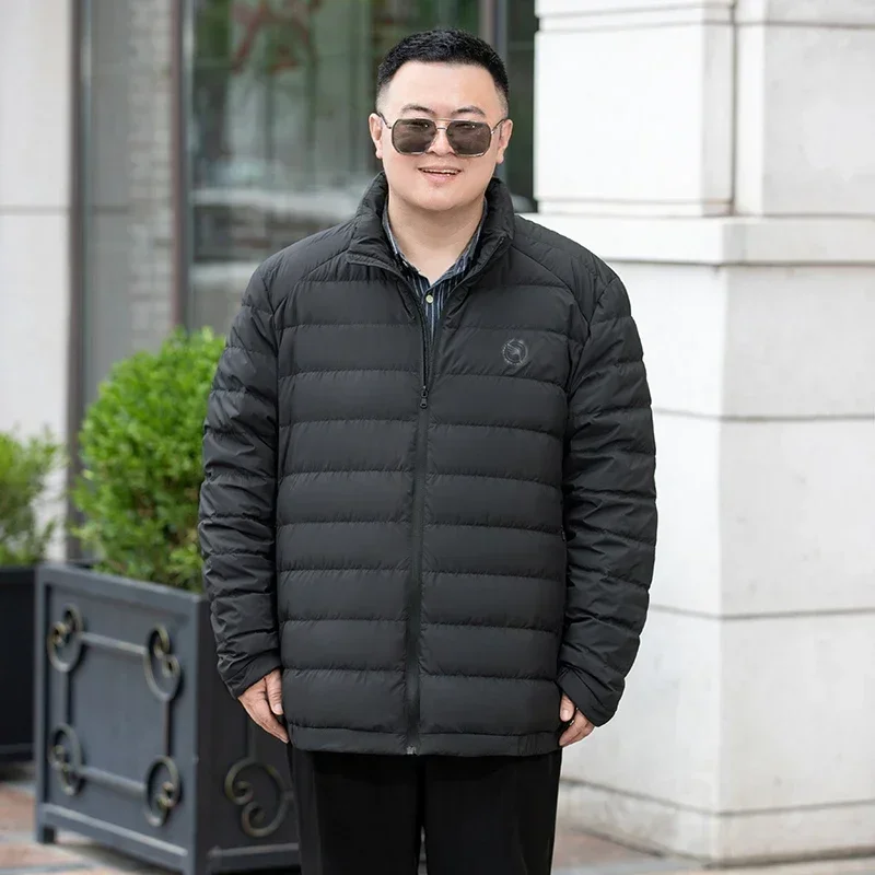 3XL-9XL Plus Size Luxury Men's Winter Plus Size Down Jacket Stand Collar 85 Duck Down Light Warm Clothes Simple Coat New Product