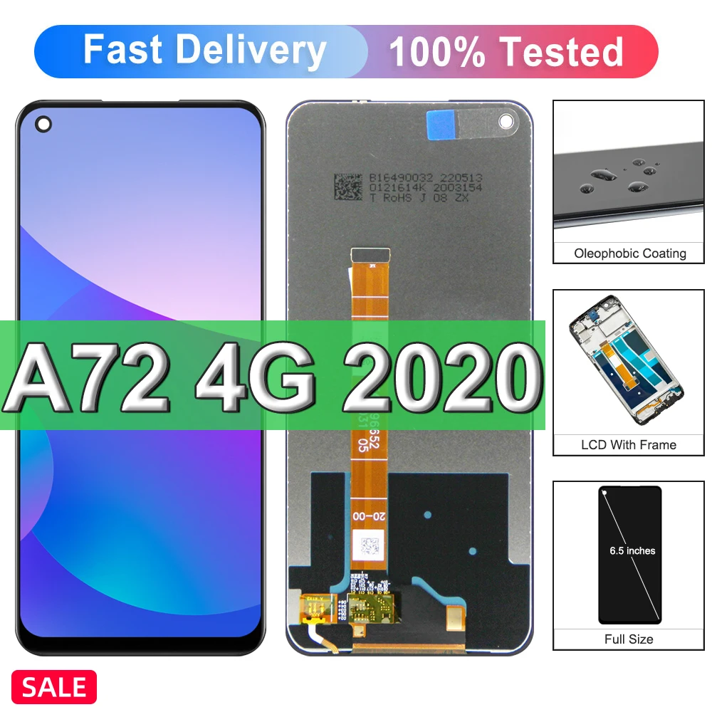 

6.5" Original For OPPO A92 A72 LCD Display Replacement+Touch Screen Digitizer Assembly For Oppo A52 CPH2059 CPH2067 CPH2069 LCD